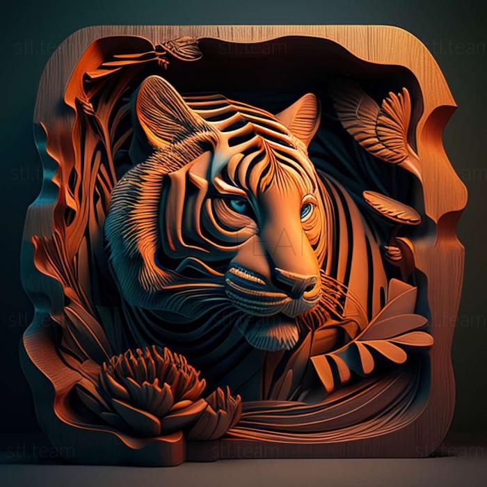 3д модель тигра